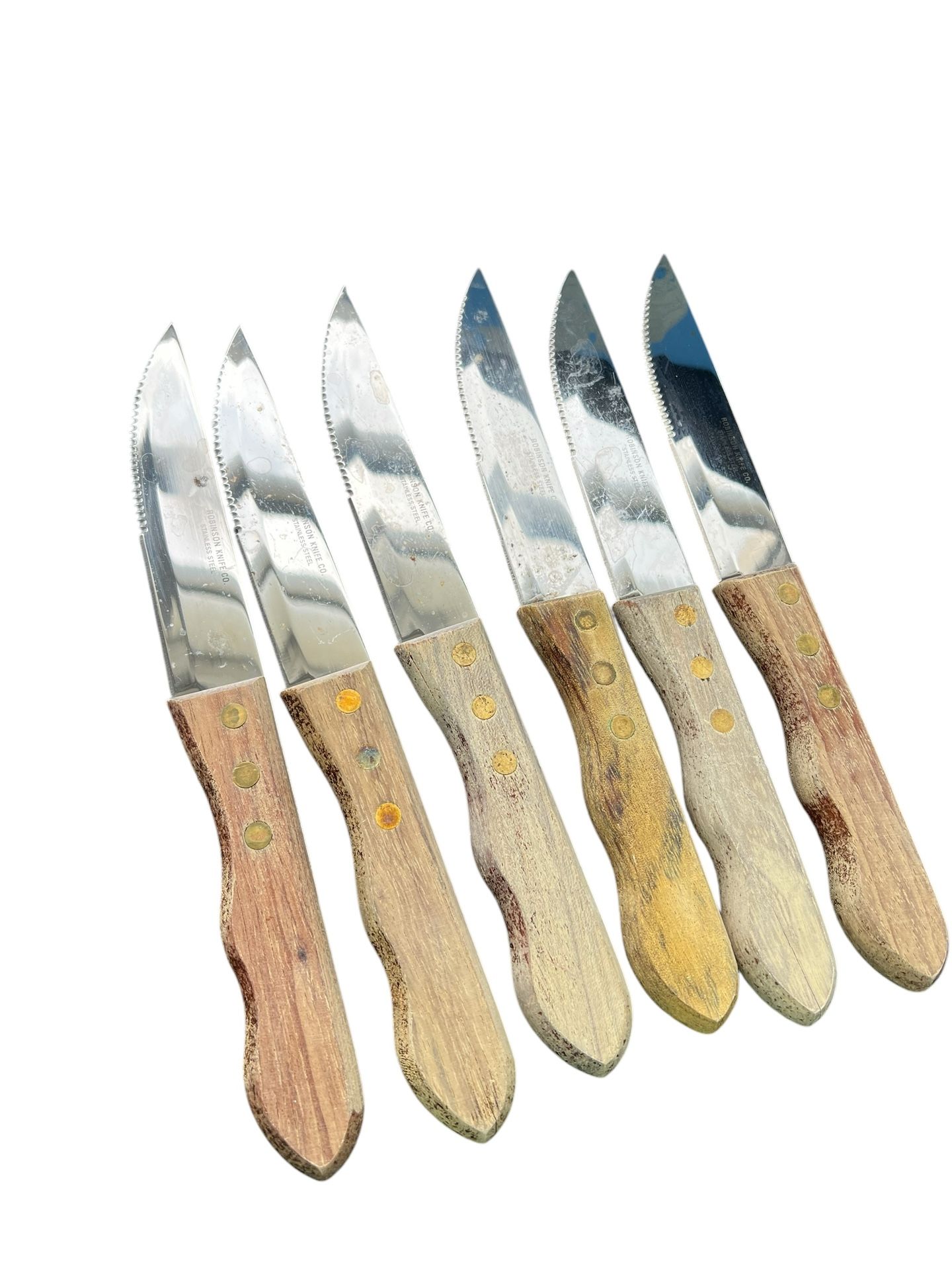 Morton's Steakhouse Steak Knife Set by Robinson Co. 6 Knives. Tarnished Vintage Add a touch of vintage charm to your dining table with this Morton's