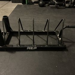 Rep Fitness horizontal  plate rack  with barbell storage