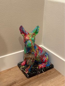 Set of 2 Modern Pop Art French Bulldog Statues
