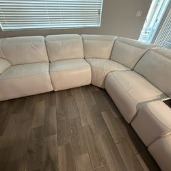 White Premium Leather Sectional 