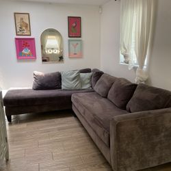 L Shaped Couch - Dark Gray