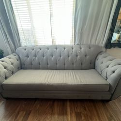 Grey Linen-Like Sofa Set for Living Room