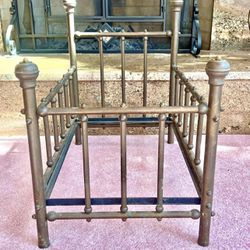 Antique Brass Salesman Sample / Doll / Crib Bed, Post Bed, Deco