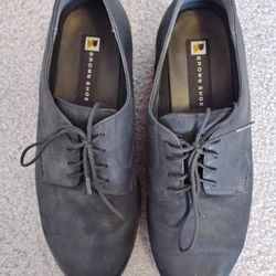 Black Leather Oxford Dress Shoes Men's - Size 10 Wide. Like new! 