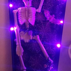 Skeleton Light Up Coffin Halloween Decoration