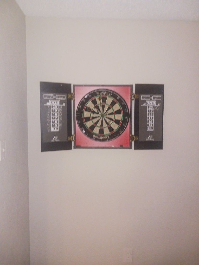 Dart Board With Darts 