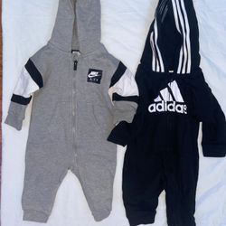 Nike & Adidas Baby Boy Hooded Coverall 