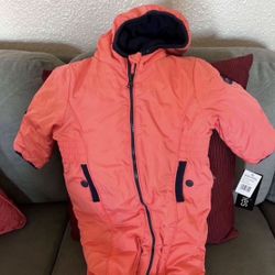 Mameluco Super Calientito  O Para La Nieve Nuevo Talla De 3/6 Meses Color Como Anaranjado Para Niño O Niña 