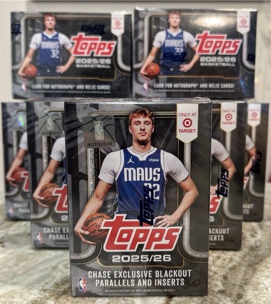 2025-2026 Topps NBA Basketball Black Friday Blaster Target Blackout NEW SEALED