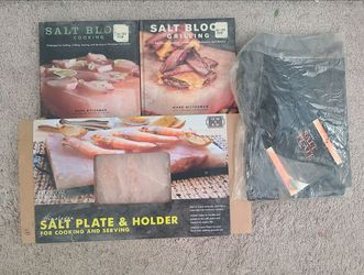 Himalayan Salt Block plus 2 Salt Block cooking book