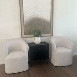 Chairs Table Art Work Faux Plant