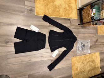 Lululemon Black Zip-Up Jacket and Shorts Set