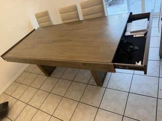Dining Table Set – 6 Chairs + Chair Covers