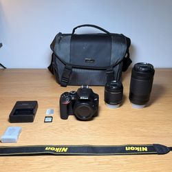 Nikon D3500 DSLR Camera Bundle – Like New – 2 Lenses + Accessories