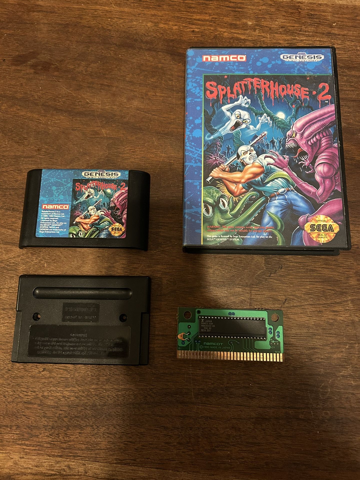 Rare Sega genesis game splatterhouse 2 authentic cart and case no manual TESTED retro video game