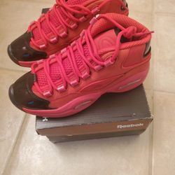 Reebok Question Mid Scarlet Iverson Sz 5 Sneakers 