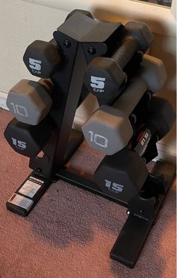 CAP, 15lb Neoprene Dumbbell, Black, Single