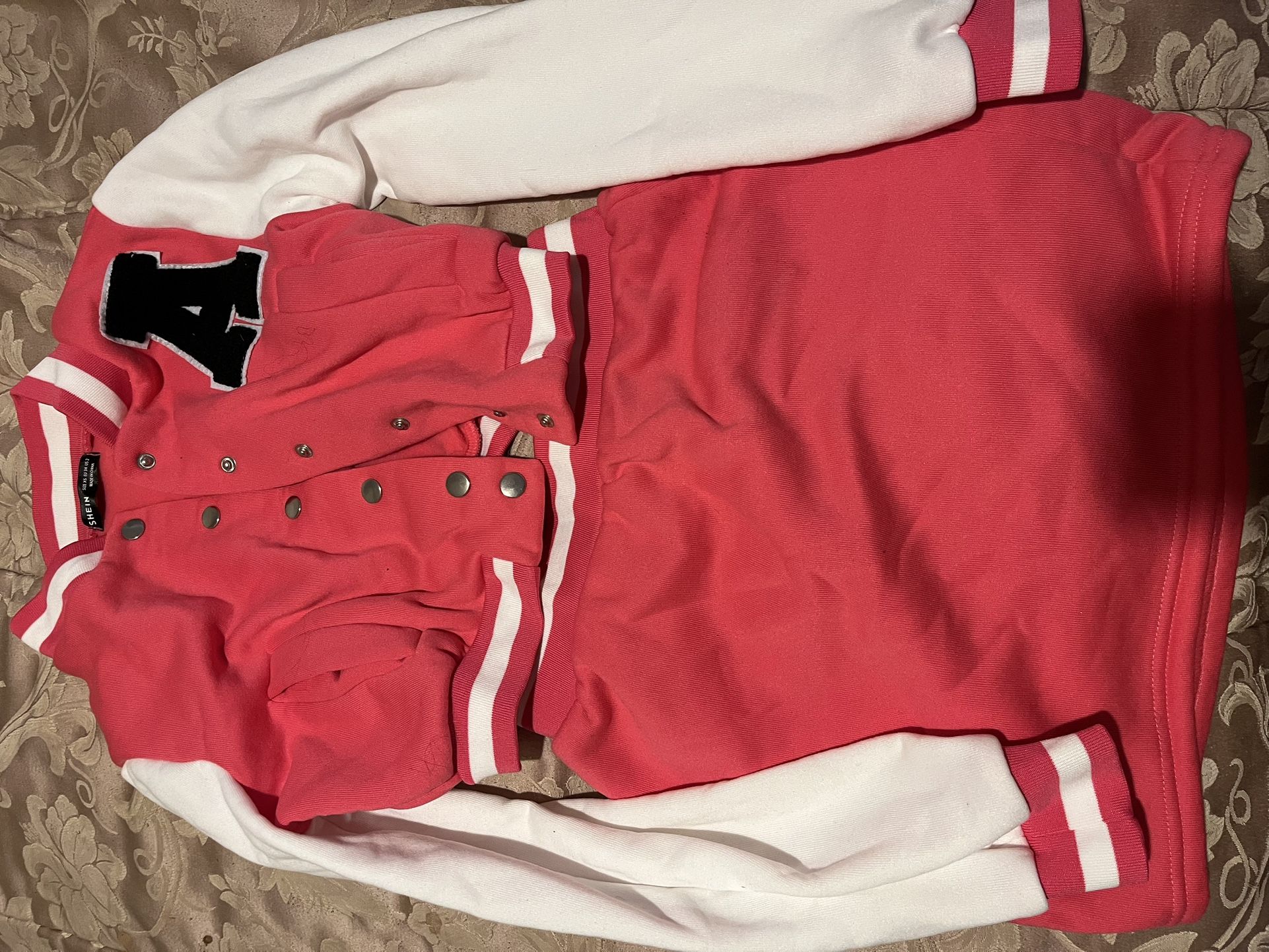 X Small Pink And white Clothe Skirt Set