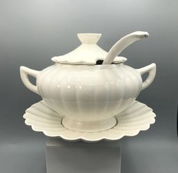 Vintage Soup Tureen With Plate and Ladle