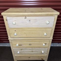 BEIGE WOOD CHEST DRAWER DRESSER HOME BEDROOM OFFICE FURNITURE 