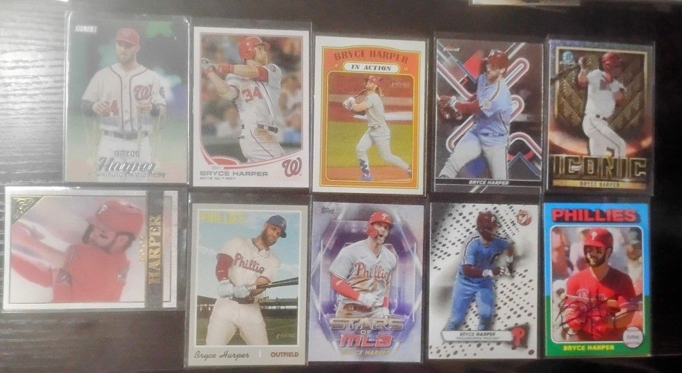 Bryce Harper MLB Superstar 10 Card Lot!