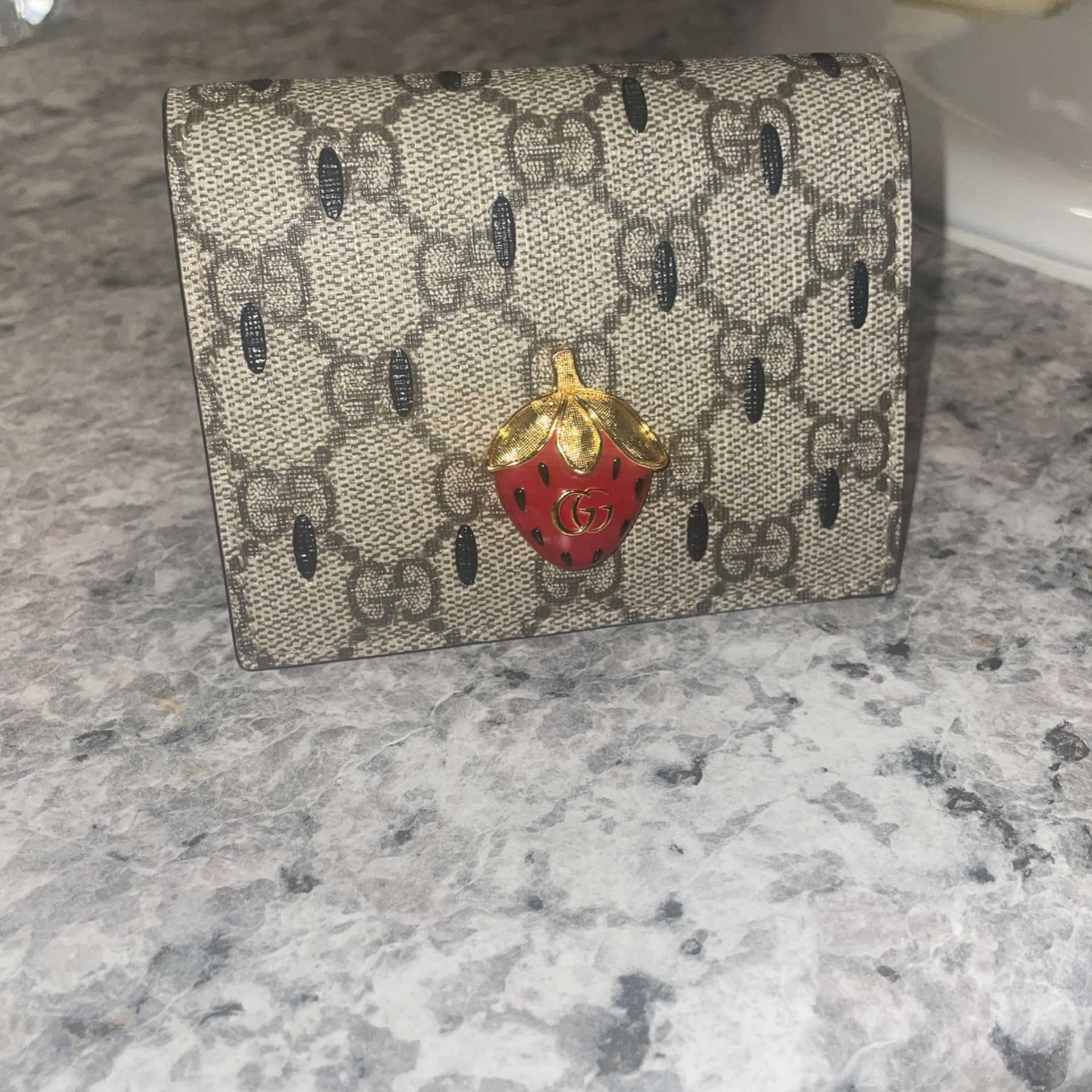 Gucci Coin Purse with Double G Strawberry