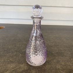 Purple Genie Perfume Bottle Pebble Bubble Glass Vase Clear Crystal Ball Stopper