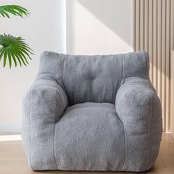 Sherpa Boucle Tufted Bean Bag Couch