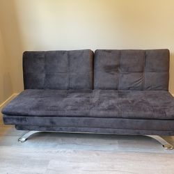 Grey Foldable Sofa With Outlets 