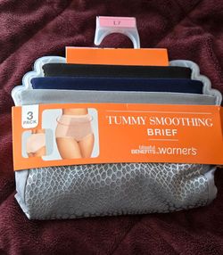 Warners Tummy Smoothing Brief 3 pack Size: L7