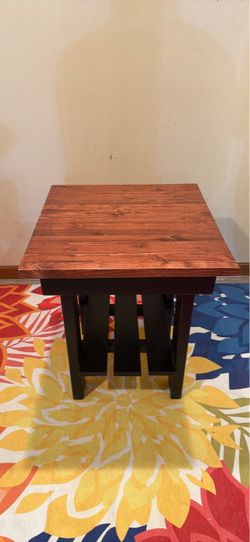 Solid Wood Rustic End Table