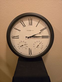 Howard Miller Large Wall Clock with Temperature & Humidity