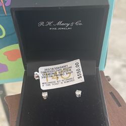 14k Solid Gold 3/8k Diamond Earrings 