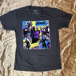 Disney Marvel comics Avengers End game Thanos grey graphic t-shirt Adult MEDIUM