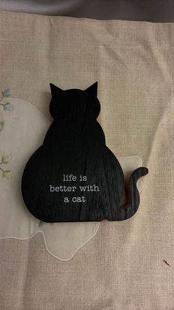 Love Cat Theme Decorations - Gift for Cat Lover Love Cat Wooden Decor Sign Centerpieces for Tiered Tray Table Desk Shelf
