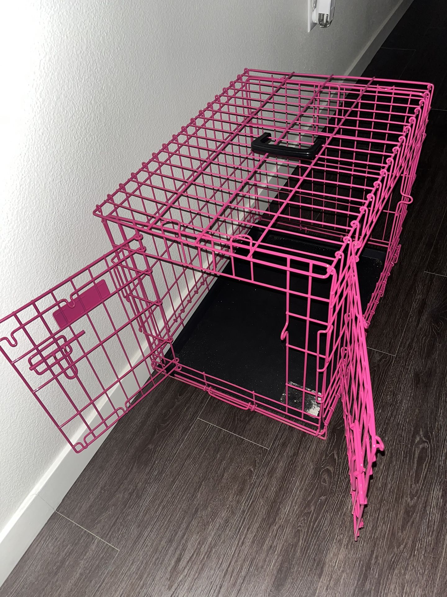 Pink 2 Door 24” Dog Puppy Crate