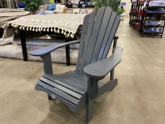 LEISURE LINE Wooden Grey Adirondack Chair