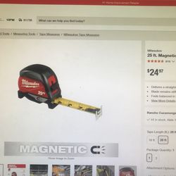 Milwaukee 25 ft. Magnetic Tape Measure SKU#101(contact info removed)