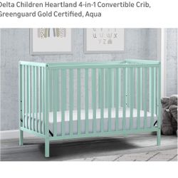Delta Children Heartland 4-in-1 Convertible Crib - Aqua