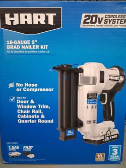 NEW BRAD NAILER KIT NEVER USED 18-GAUSE 2" - NUEVO KIT DE CLAVADORA DE PUNTILLAS CALIBRE 18