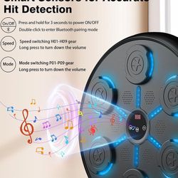 New In Box Music Boxing Machine Smart Bluetooth, Wall-Mounted Punching Target with 9 Modes & Speeds for Home Fitness, Boxing Workouts, Music Lovers, I