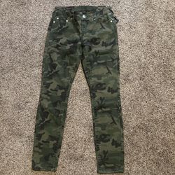 True religion super skinny camo jeans woman’s size 27