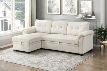 2 PIECE REVERSIBLE SECTIONAL HIDDEN STORAGE PULL OUT BED 
