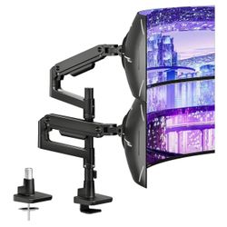 New ARES WING Dual Monitor Arm Desk Mount for 17-49 Inch Ultrawide Monitors, Heavy Duty Dual Monitor Mount Holds 44 lbs, Full Motion Gas Spring Vertic