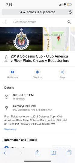 Colossus cup century link double header 1 extra ticket