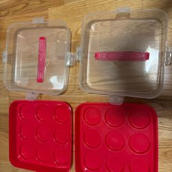 2 plastic cupcake containers, both $10