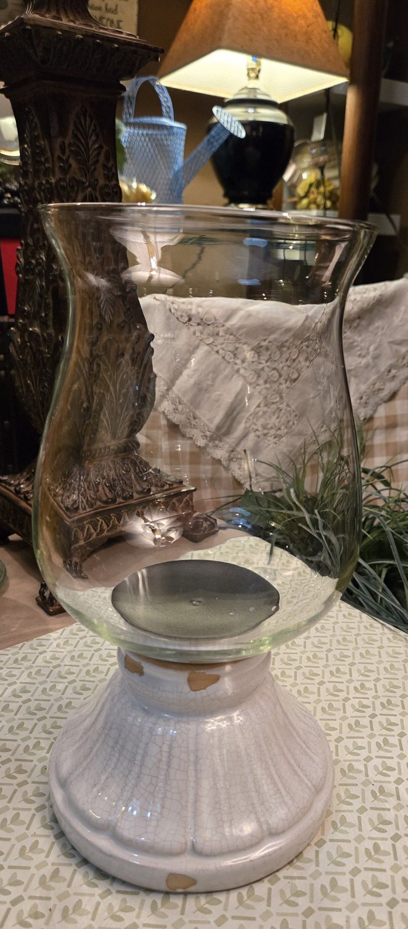 Extra Large Hurrican Candle Holder Or Vase