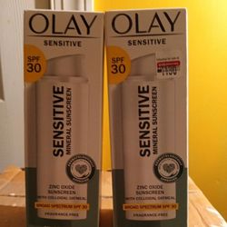 Olay 2  Sensitive Fragrance Free Mineral Sunscreen 50ml Each New  Ex 4/25  $12 For Both 