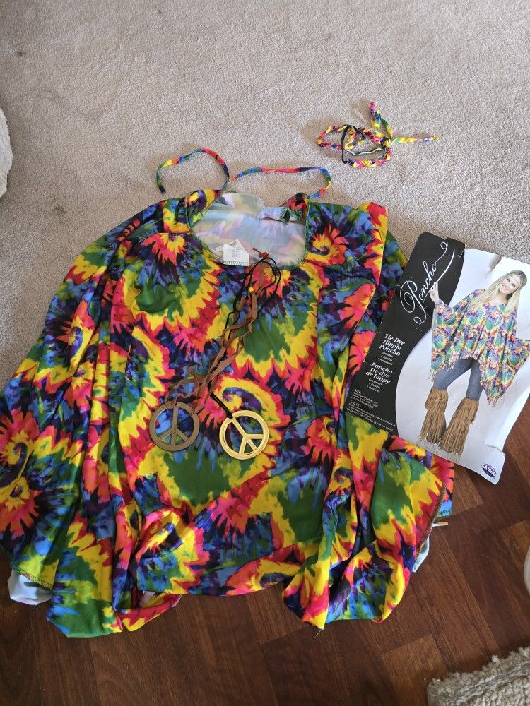 HALLOWEEN 🎃 HIPPIE COSTUME WITH PEACE NECKLACE & CHOKER 