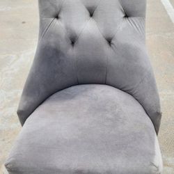 2 Velvet Gray Chairs AVAIABLE IF POSTED
